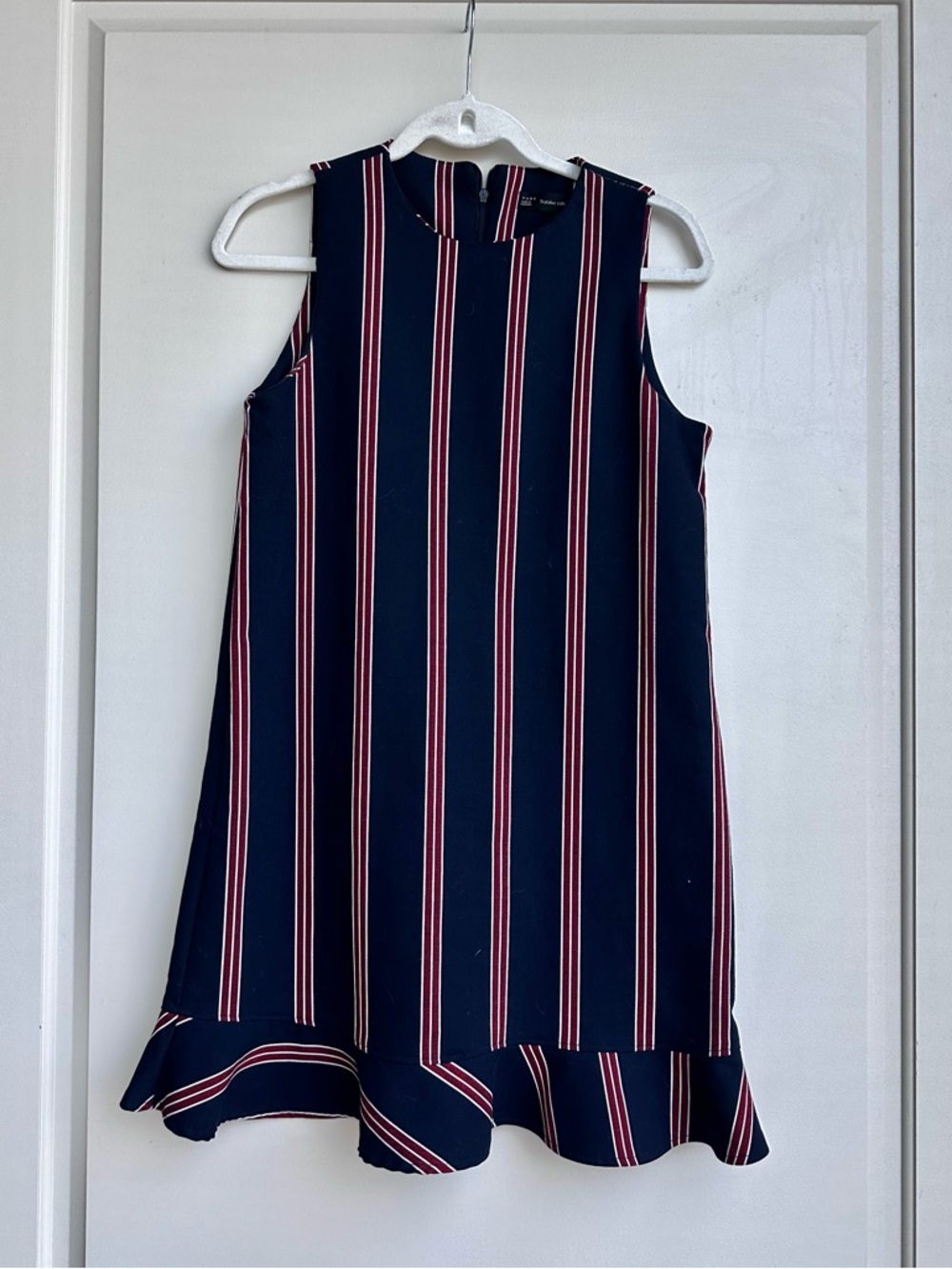 Zara Trafaluc Striped Navy Red Dress Medium